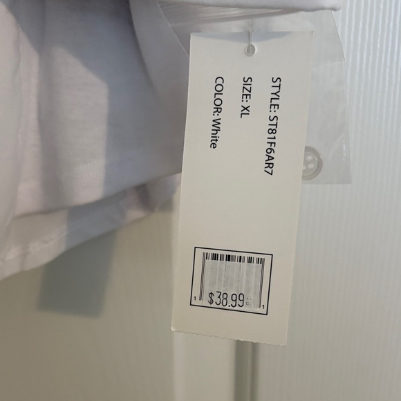 White Button-Up Shirt with Bow Sleeve Detail - Picture 4 of 6